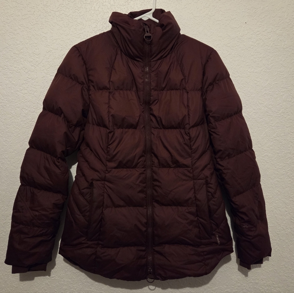 Women's Athleta Downtown/Puffer Jacket Full Zip in Maroon/Burgundy Size:Small - Picture 4 of 11